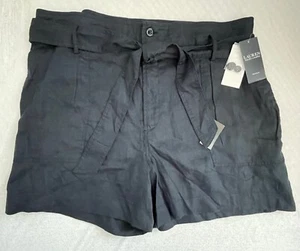 NWT Lauren Ralph Lauren Women Linen High Rise Pocketed Tie Belt Shorts Plus 16W - Picture 1 of 2