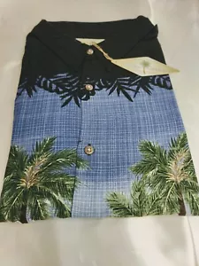 ISLAND SHORES SHIRT Men's Black & Blue with Palms Short Sleeves XL Retails NWT - Bild 1 von 12
