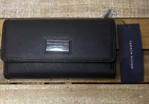 Tommy Hilfiger Wallet Black Trifold New With Tags $68 - Picture 1 of 7