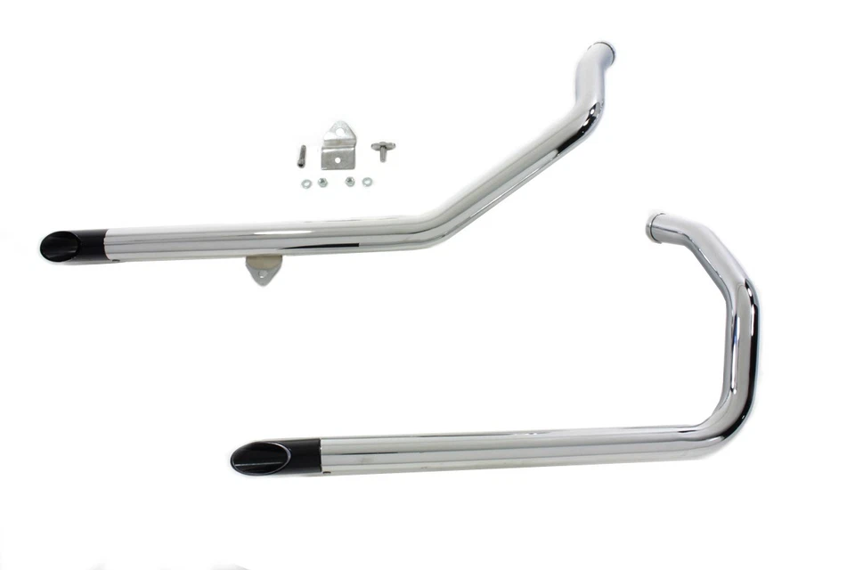 Juego de tubos de arrastre de escape Wyatt Gatling con puntas de corte negras para Harley Davidson Foto 1 de 4