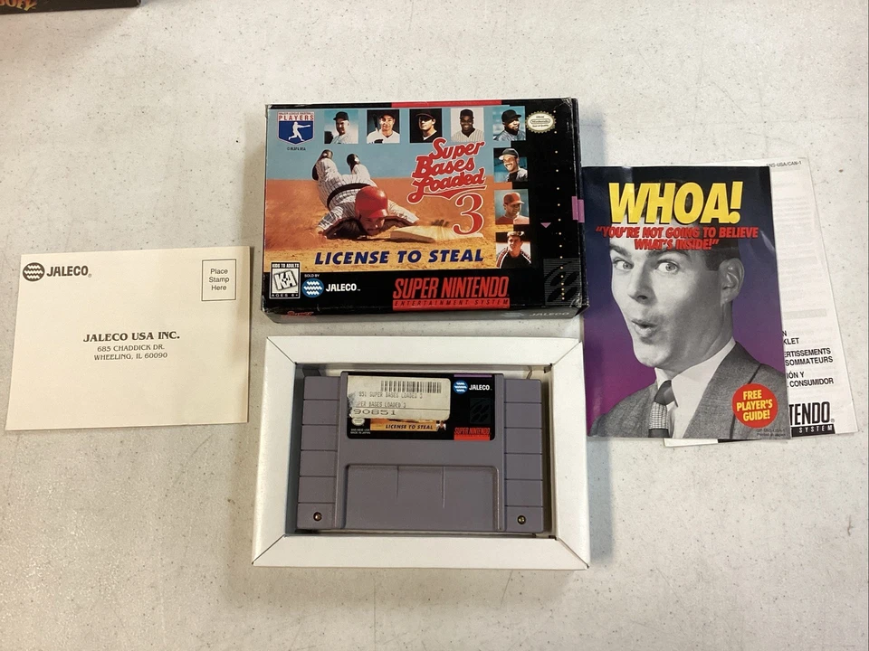 Super Bases Loaded 3 License To Steal SNES No Manual Reg Card And Inserts Tested - Image 1 of 4