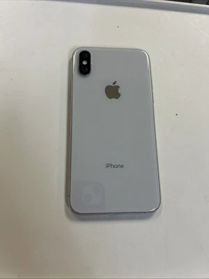 Repuesto Carcasa Trasera iPhone X Marco Plateado Blanco Con Piezas Pequeñas Grado A Foto 1 de 4