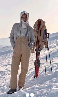 Free People Movement Women's XSMALL All Prepped Ski Bib in Almond Oil Snow pants - Image 1 of 4