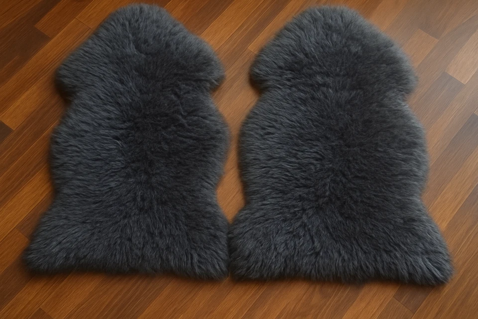 Alfombra de piel de oveja genuina Alfombra de piel de piel de piel de oveja natural 2 x 3 juego de 2 Foto 1 de 1