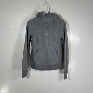 Lululemon Scuba Hoodie Womens 4 Gray Full Zip Sweatshirt Athletic Jacket Logo - Picture 1 of 9