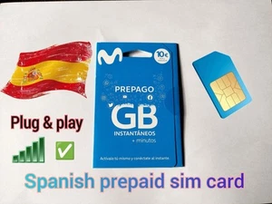 Hiszpańska karta SIM przedpłacona, hiszpańska karta sim Movistar, hiszpański numer telefonu - Zdjęcie 1 z 2