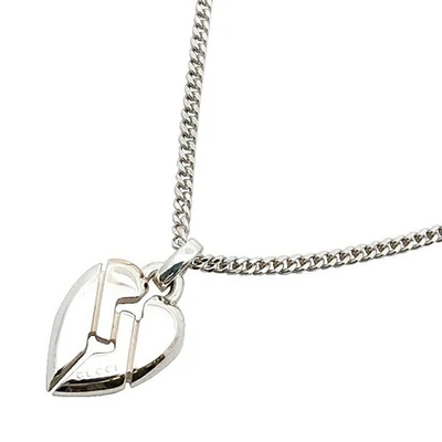 GUCCI Collana Ciondolo Nodo Cuore Argento 925 Accessorio Donna Autentico - Immagine 1 di 4