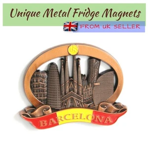 Magnete in metallo frigorifero stile unico arredamento casa souvenir vacanza regalo da Barcellona - Foto 1 di 14