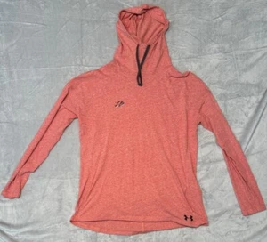 Women's Under Armour HeatGear Loose Light Hoodie Pink XL Long Sleeve Fishing EUC - Picture 1 of 11
