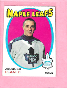 1971-72 O-PEE-CHEE Jacques Plante Toronto Maple Leafs HOF #195 VG