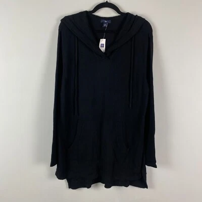 Sudadera con capucha Gap para mujer M/L negra tejida cuello en V Foto 1 de 4