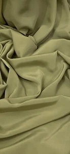Olive Crepe De Chine Fabric 45'' PRICE PER METER - Picture 1 of 2