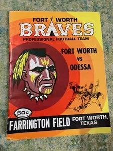 1968 Ft Worth Braves Odessa Texas Professional Football League football program - Picture 1 of 7