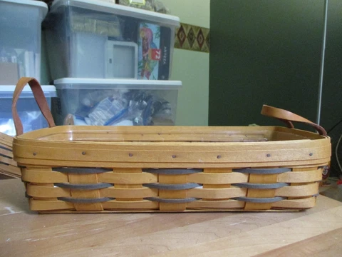 Longaberger HEARTLAND Green BREAD Basket with Protector - #2 Cover