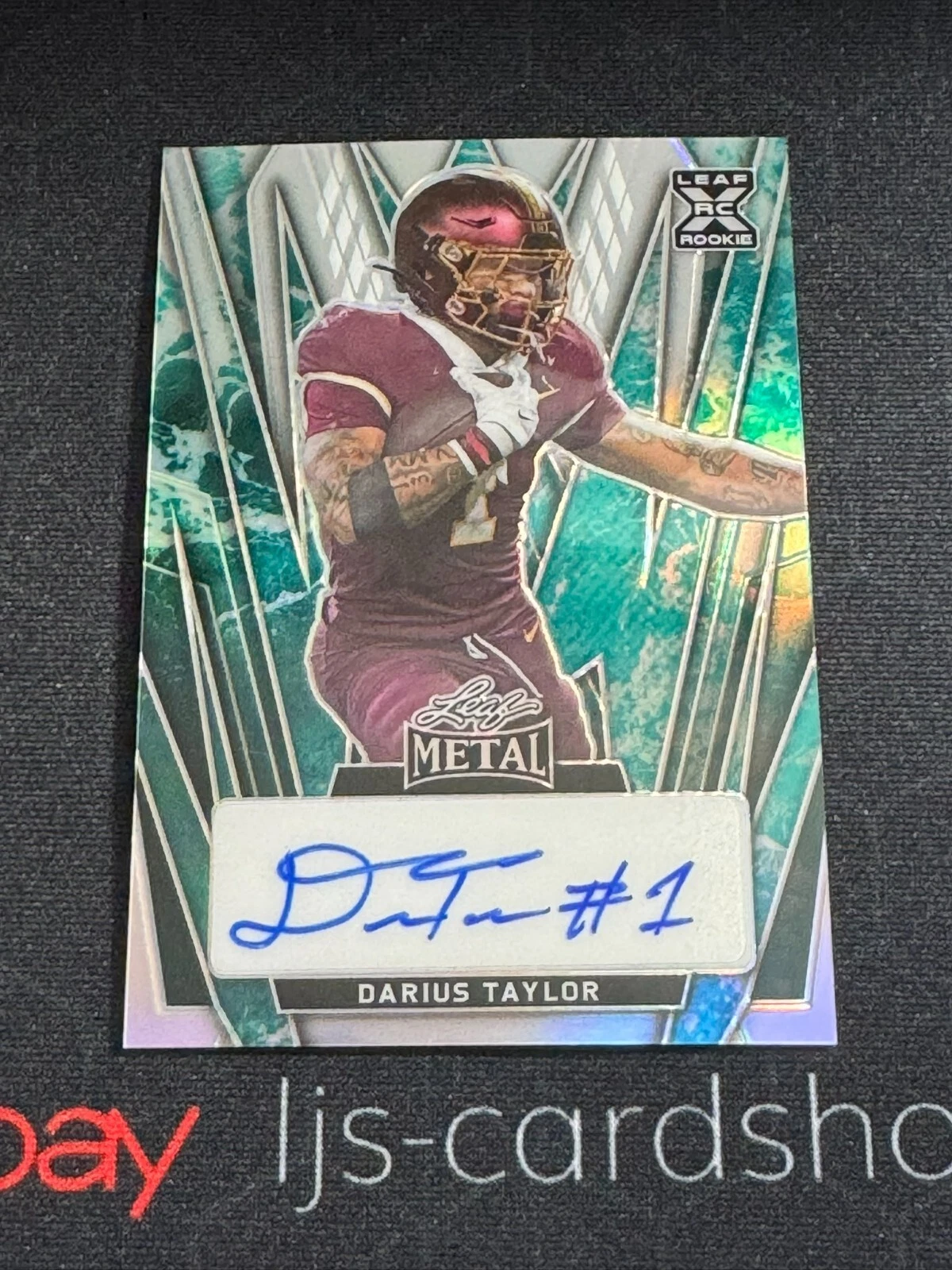 2024 Leaf Metal Darius Taylor BA-DT1 Silver Prismatic Auto XRC Rookie 5/5 SPM