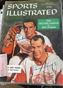 GORDIE HOWE & TED LINDSAY SIGNED Autogramm 18.03.1957 SPORT ILLUSTRIERT - Bild 1 von 6