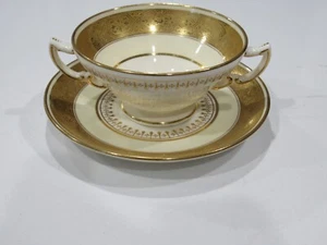 Minton's Davis Collamore New York Gold/Cream Coffee Cup and Saucer - Picture 1 of 5