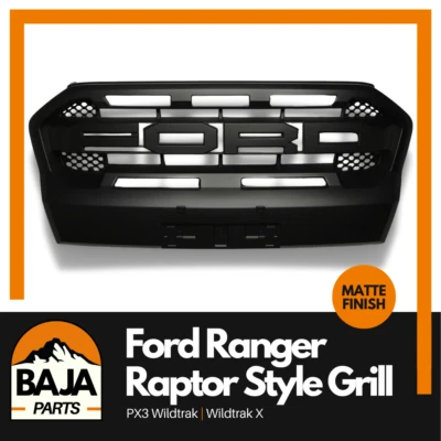 Ford Ranger raptor style grille MATTE BLACK PX3 2018-2021 Wildtrak Wildtrak X - image 1 of 4