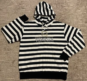 Star Venezia ITALIA Women’s Striped Hoodie Tourist Italy Sz Medium Nautical EUC - Picture 1 of 7