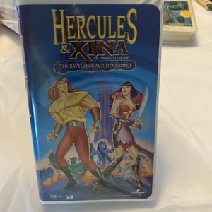 Hercules & Xena Movie The Battle for Mount Olympus VHS Clamshell, 1998 Rare Card - Picture 1 of 6