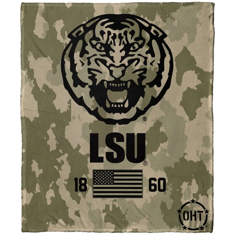 The Northwest Group LSU Tigers OHT Military Appreciation Silk Throw Blanket Cover