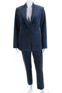 Theory Women's Lined Corduroy 2 Piece Pants Suit Blue Size 6 8 - Picture 1 of 6