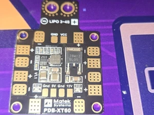 MATEK SYSTEMS PDB XT60 & BEC 5V & 12V POWER DISTRIBUTION BOARD Drone Quadcopter - Picture 1 of 13