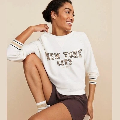 Lou & Grey Women’s Crewneck New York Beige Sweatshirt Size XS - Image 1 of 4