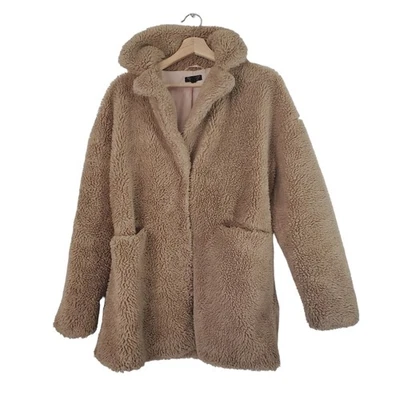 Oso de peluche Topshop talla 4 abrigo forrado pesado bolsillos cierre frontal DEFECTUOSO Foto 1 de 4