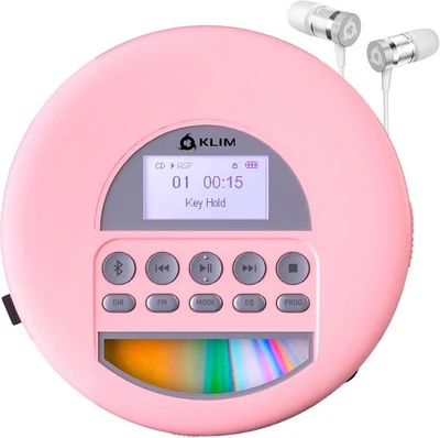 KLIM Nomad CD Player Bluetooth - Tragbarer CD-Player Discman mit langlebigem