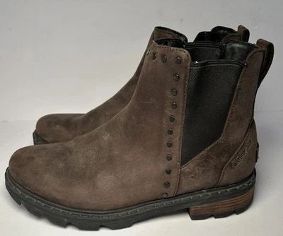 SOREL Lennox Chelsea Tachonado Impermeable Wms Talla 9 Cuero Marrón  Foto 1 de 4