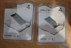 8GB 2x 4GB DDR3 PC3-8500 1066 MHz PNY SODIMM Laptop Notebook RAM NEW Sealed - Picture 1 of 2