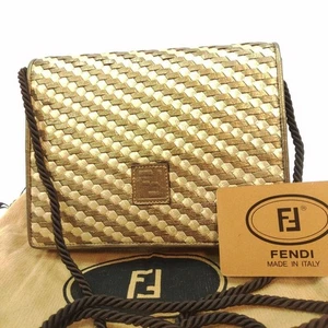 Bolso de hombro FENDI de cuero tejido con logotipo FF - Imagen 1 de 10