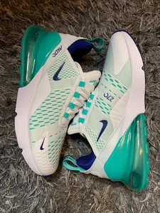 NIKE Air Max 270 Running Shoes Mens Size 6.5 White Hyper Jade Teal CI2451-100 - Picture 1 of 9