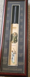 Sir Donald Bradman Personally Signed & Framed Cricket Bat LIMITED EDITION - Picture 1 of 3