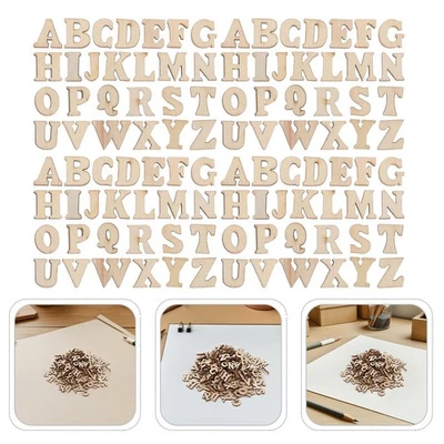  416 Pcs Alphabet Decoration Lettere Legno Mini Letterine Ornamenti Con - Immagine 1 di 4