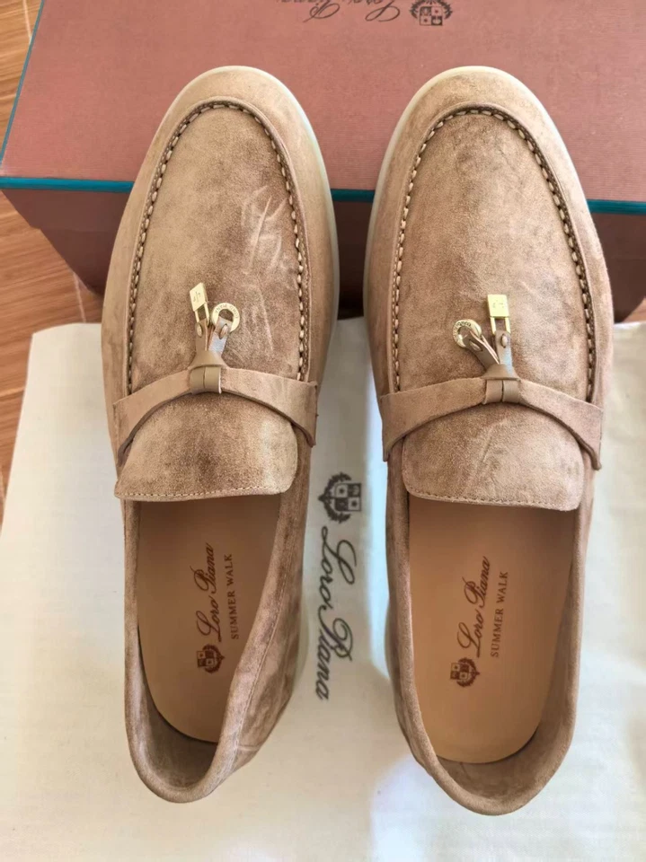 Tênis LORO PIANA Masculino Moda Mocassim Sapatos Macios Causais Tamanho US10(44) - Imagem 1 de 4