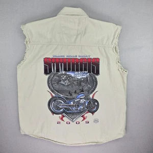 Sturgis Bike Week Sleeveless Shirt Mens XL Beige 2009 Chopper County Biker Top - Picture 1 of 13