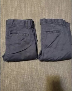 2 Pair of Boys Docker Type Style Casual Navy Dress Pants 16 Slim  - Picture 1 of 1