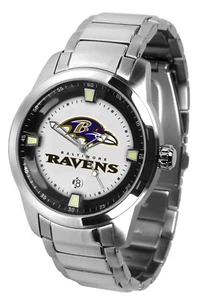 Baltimore Ravens Watch Mens Game Time Titan Stainless Date Wristwatch - Picture 1 of 1