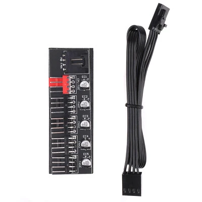 4 Pin PWM Cooler Fan Hub Splitter Extension PC Speed Controller Adapter 5 Ports - Image 1 of 4