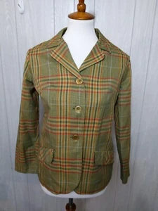 Vintage Jack Winter Women's Poly-Cotton Windowpane Plaid Tweed Blazer Jacket M? - Photo 1/7
