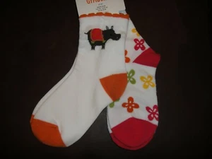 Gymboree Batik Verano 2 PACK PAR Calcetines Hipopótamo Flor Nuevo Con Etiquetas Niñas 2T 3T 7 8 9 - Imagen 1 de 1