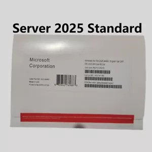 Microsoft Windows Server 2025 Standard 64Bit 24 Core 50 CALs DVD With Key Sealed - Picture 1 of 2