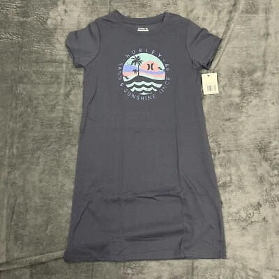 Camiseta Hurley Vestido Niñas Grande Gris Arena y Sol Manga Corta Cuello Redondo Foto 1 de 4