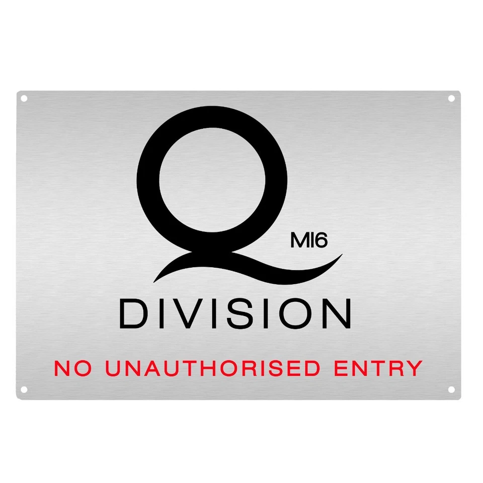 Letrero de aluminio James Bond Q Division Foto 1 de 1