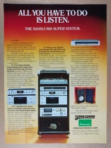 1981 Sansui C-77 B-77 T-77 FR-D45 S-57 Stereo System vintage print Ad - Picture 1 of 1