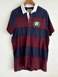 IRELAND RUGBY JERSEY Mens Sz 2XL XXL Stripe Logo Short Sleeve 100% Cotton Collar - Picture 1 of 11