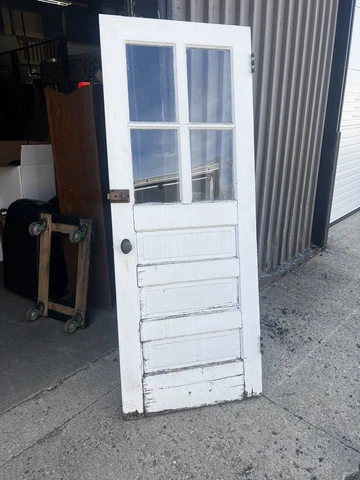 vintage c1900 Garage door 4 Panel glass panel 77.75/30/1.5” - 15 x10” Glass Cover