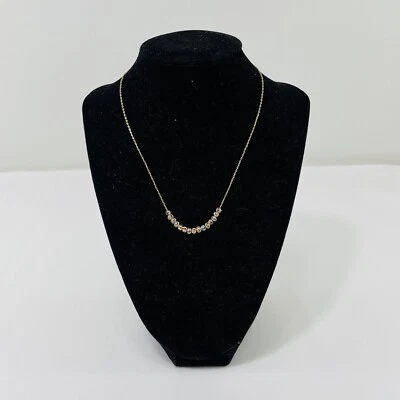 14K Gold Necklace Druzy Quartz Plated Brass Genuine Chain Bead 16” 18” Healing - Image 1 of 4
